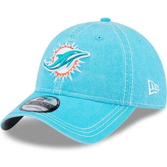 Gorra curva azul ajustable 9TWENTY Washed Contrast de Miami Dolphins NFL de New Era