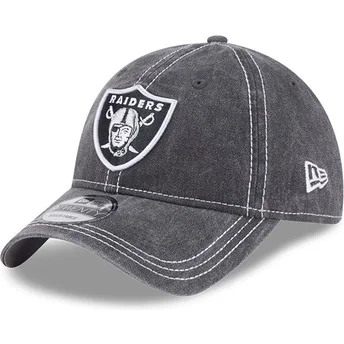 Gorra curva gris ajustable 9TWENTY Washed Contrast de Las Vegas Raiders NFL de New Era