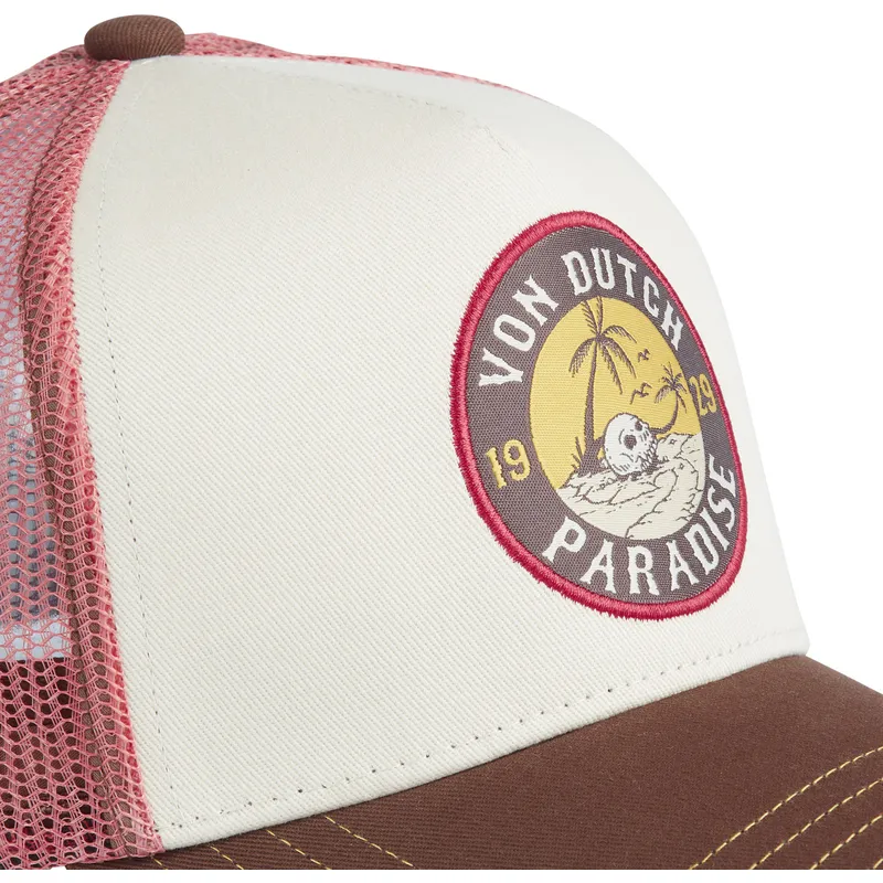 cappellino-trucker-beige-e-marrone-surf09-di-von-dutch