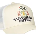 casquette-trucker-beige-et-blanche-surf10-von-dutch