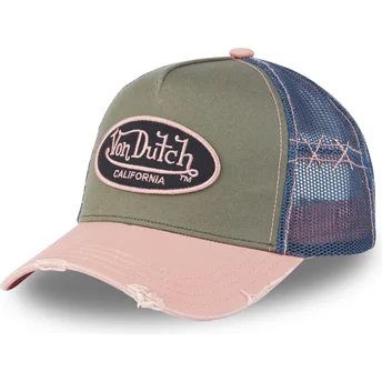 Gorra Trucker Grün, Blau und Rosa USED 03 von Von Dutch