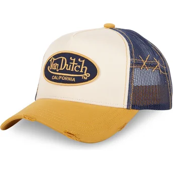 Gorra trucker beige, azul y amarilla USED 05 de Von Dutch