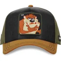 cappello-snapback-nero-verde-e-marrone-con-visiera-curva-diablo-della-tasmania-loo10-taz-looney-tunes-di-capslab