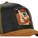 cappello-snapback-nero-verde-e-marrone-con-visiera-curva-diablo-della-tasmania-loo10-taz-looney-tunes-di-capslab