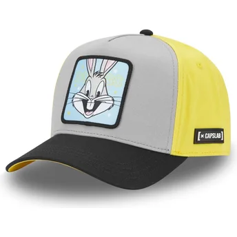 Casquette courbée grise, jaune et noire snapback Bugs Bunny LOO11 BEP1 Looney Tunes Capslab