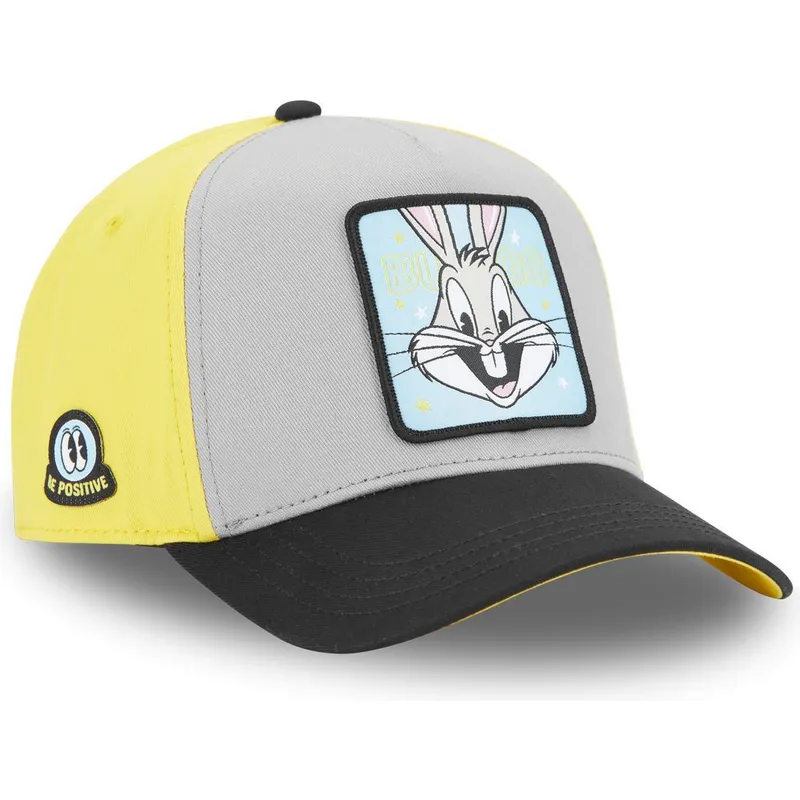 cappello-snapback-con-visiera-curva-grigio-giallo-e-nero-bugs-bunny-loo11-bep1-looney-tunes-di-capslab