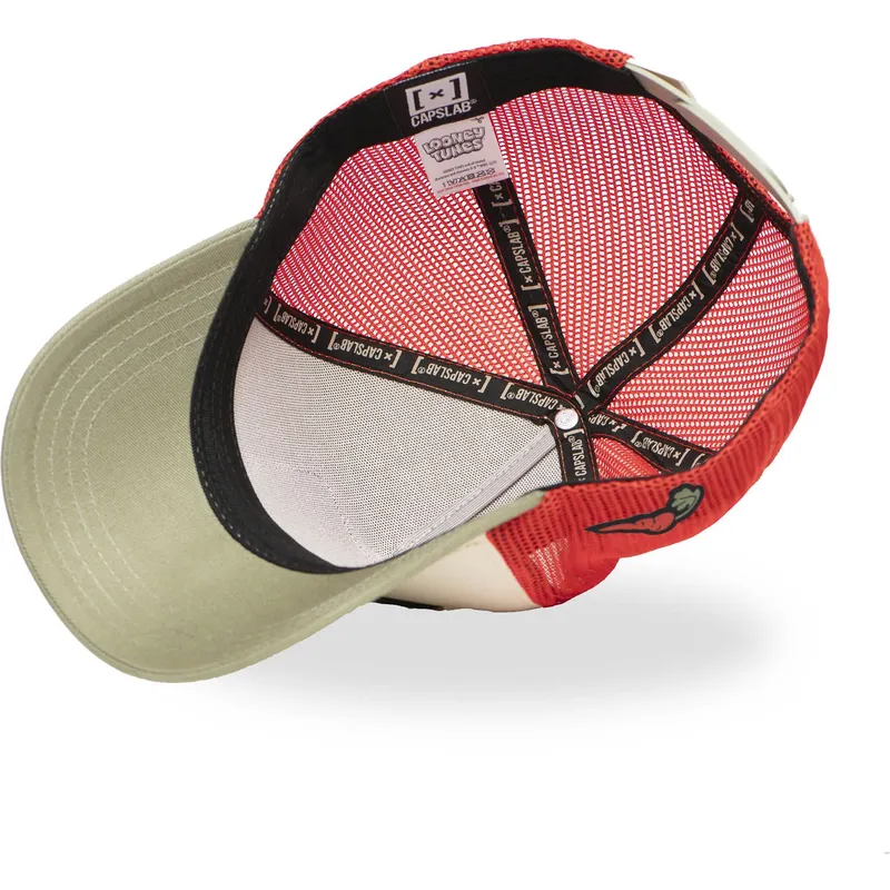 capslab-looney-tunes-loo11-bug1-bugs-bunny-trucker-kappe-in-beige-rot-und-grun