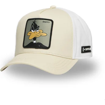 Czapka z daszkiem beżowo-biała snapback Kaczor Daffy LOO11 DAF2 Looney Tunes od Capslab