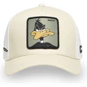 casquette-courbee-beige-et-blanche-snapback-daffy-duck-loo11-daf2-looney-tunes-capslab