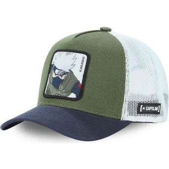 Gorra trucker verde, blanca y azul para niño Kakashi Hatake KID_KAK1 Naruto de Capslab