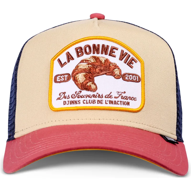 cappellino-trucker-beige-blu-e-rosso-croissant-hft-la-bonne-vie-2-di-djinns