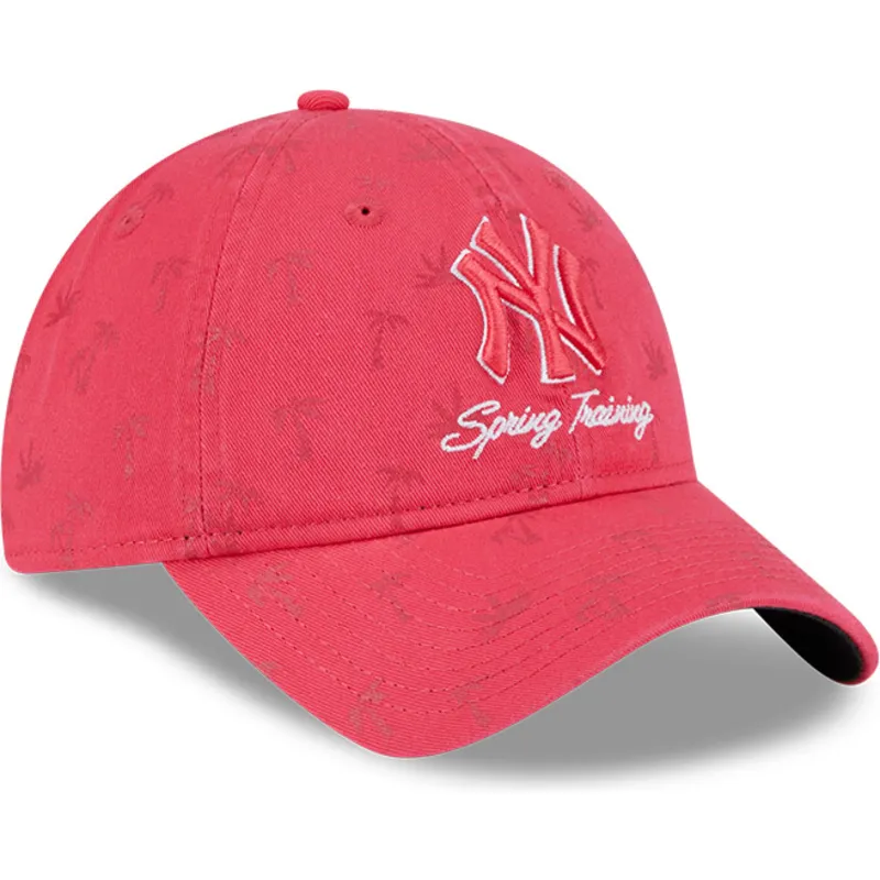 berretto-rosa-con-visiera-curva-regolabile-per-donna-9twenty-pattern-spring-training-fan-pack-2025-dei-new-york-yankees-mlb-di-n