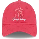 berretto-rosa-con-visiera-curva-regolabile-per-donna-9twenty-pattern-spring-training-fan-pack-2025-dei-new-york-yankees-mlb-di-n