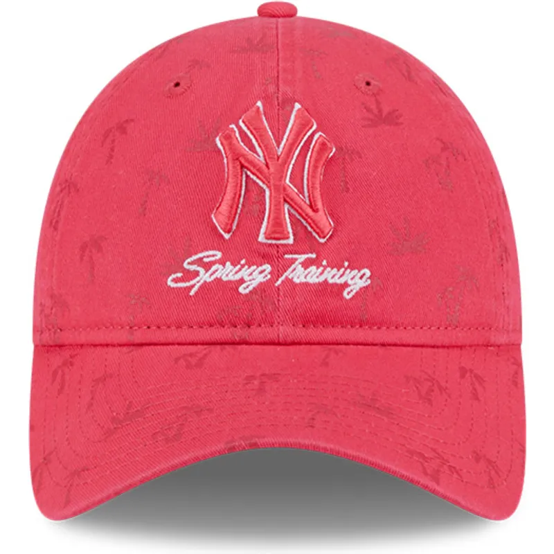 berretto-rosa-con-visiera-curva-regolabile-per-donna-9twenty-pattern-spring-training-fan-pack-2025-dei-new-york-yankees-mlb-di-n