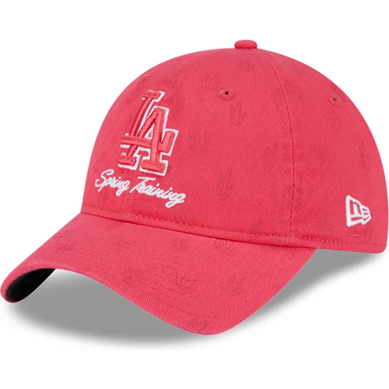 cap-curbata-pink-adjustable-strap-9twenty-pattern-spring-training-fan-pack-2025-de-los-angeles-dodgers-mlb-de-new-era