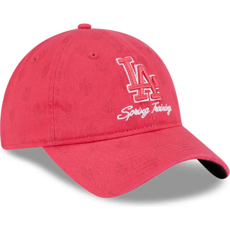 cap-curbata-pink-adjustable-strap-9twenty-pattern-spring-training-fan-pack-2025-de-los-angeles-dodgers-mlb-de-new-era