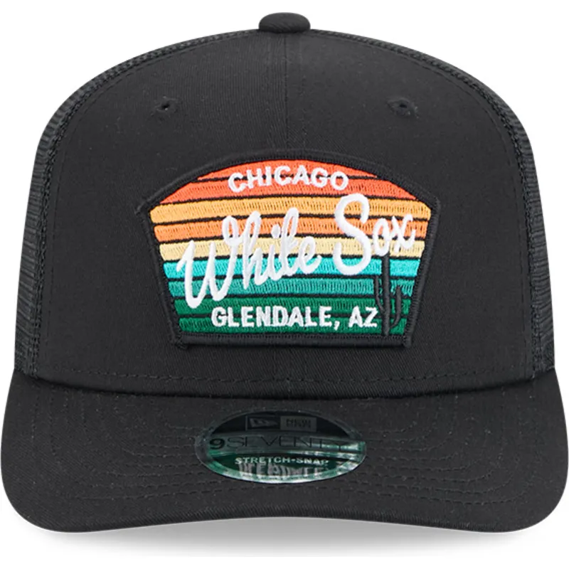schwarze-trucker-kappe-9seventy-stretch-snap-mesh-spring-training-fan-pack-2025-der-chicago-white-sox-mlb-von-new-era