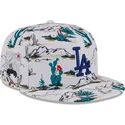 gorra-plana-blanca-snapback-9fifty-print-spring-training-fan-pack-2025-de-los-angeles-dodgers-mlb-de-new-era