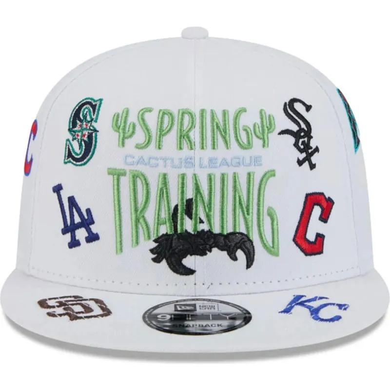 cappellino-piatto-bianco-snapback-9fifty-scatter-spring-training-fan-pack-2025-con-logo-mlb-cactus-league-di-new-era