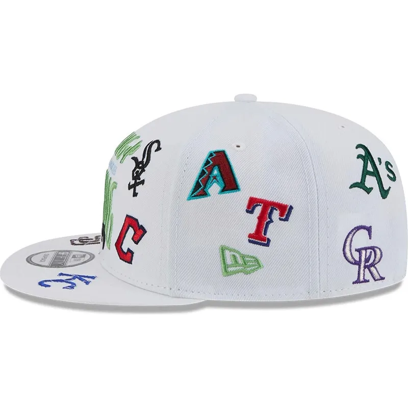 cappellino-piatto-bianco-snapback-9fifty-scatter-spring-training-fan-pack-2025-con-logo-mlb-cactus-league-di-new-era