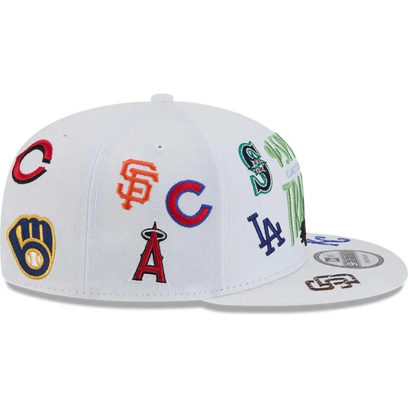 cappellino-piatto-bianco-snapback-9fifty-scatter-spring-training-fan-pack-2025-con-logo-mlb-cactus-league-di-new-era