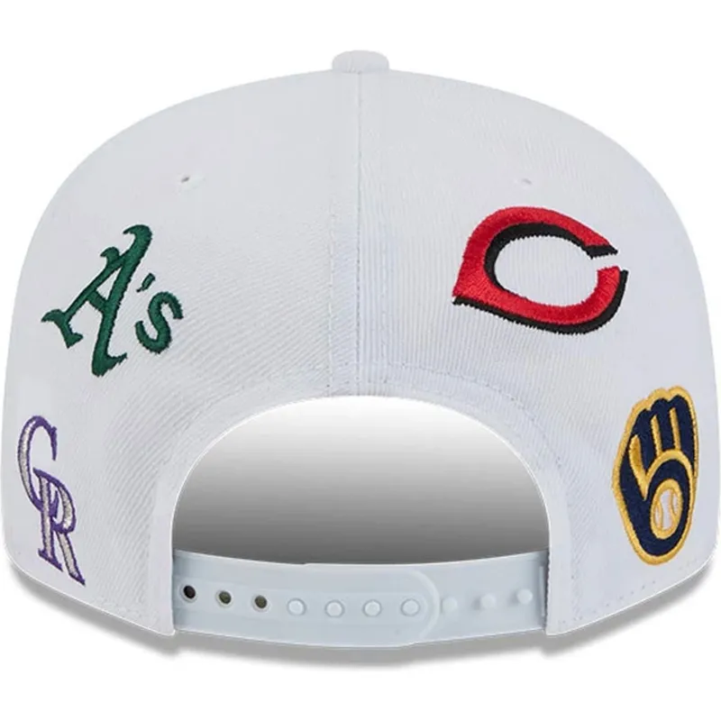 cappellino-piatto-bianco-snapback-9fifty-scatter-spring-training-fan-pack-2025-con-logo-mlb-cactus-league-di-new-era