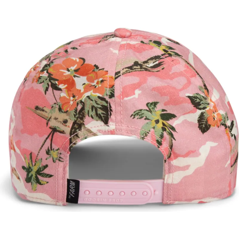 goorin-bros-die-farm-rosa-snapback-kappe-mit-gebogenem-schirm-flamingo-floater-randy-souse-git-salty-rim