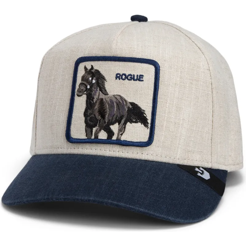 gorra-curva-beige-e-blu-navy-snapback-cavallo-rogue-thread-rebel-rugged-comfort-the-farm-di-goorin-bros