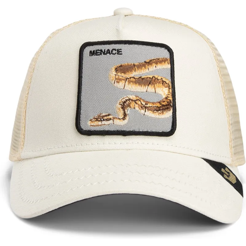 cappellino-trucker-beige-serpente-menace-deadly-companion-core-canvas-the-farm-di-goorin-bros