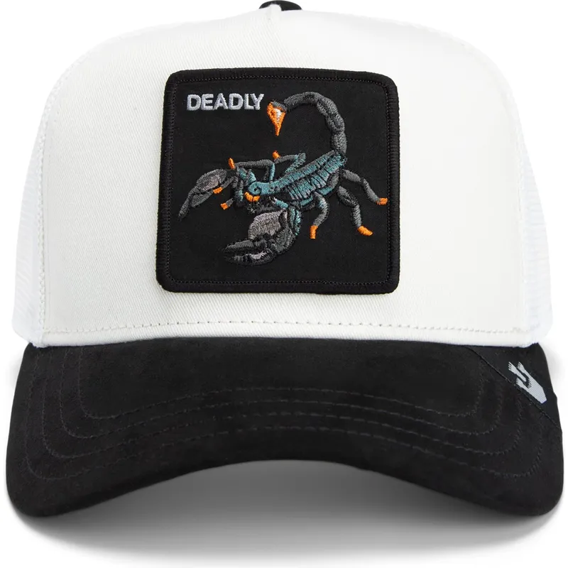 truckerkeps-beige-och-svart-skorpion-deadly-the-suede-scorpion-global-core-micro-suede-the-farm-fran-goorin-bros