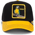 cappellino-trucker-nero-e-giallo-pappagallo-the-rowdy-bird-fab-farm-di-goorin-bros
