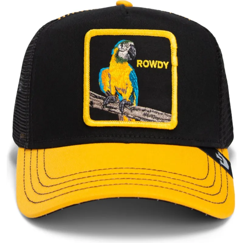 schwarz-gelbe-trucker-kappe-papagei-the-rowdy-bird-fab-farm-von-goorin-bros