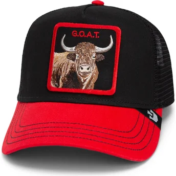 Casquette trucker noire et rouge vache The Goat Steer Fab Farm Goorin Bros.