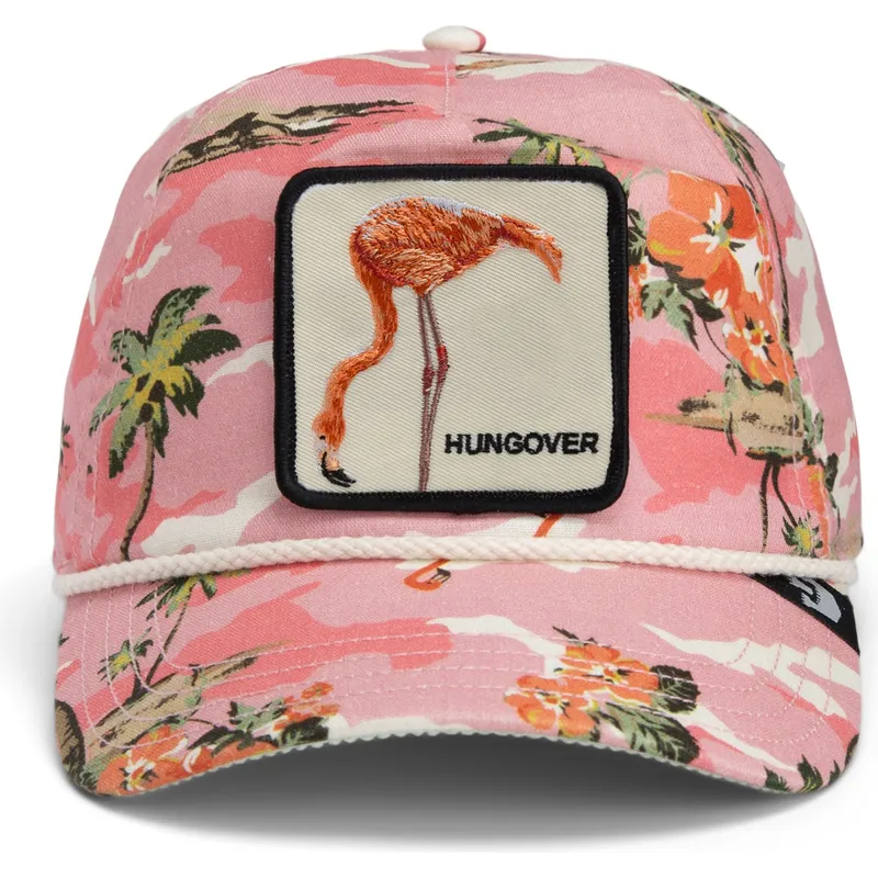 goorin-bros-die-farm-rosa-snapback-kappe-mit-gebogenem-schirm-flamingo-floater-randy-souse-git-salty-rim