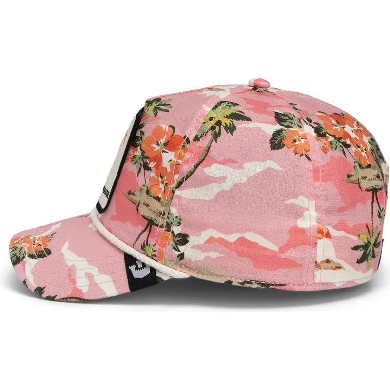 goorin-bros-die-farm-rosa-snapback-kappe-mit-gebogenem-schirm-flamingo-floater-randy-souse-git-salty-rim