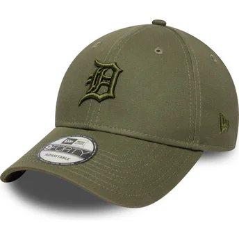 New Era Curved Brim Green Logo 9FORTY Colour Pack Detroit Tigers MLB Green Adjustable Cap