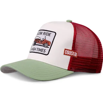 Casquette trucker beige, rouge et verte Slow Ride High Times HFT Coastal