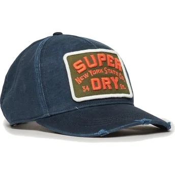 Cappellino curvo blu navy regolabile Graphic Navy di Superdry