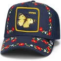 epci-curbata-bleumarin-snapback-goorin-bros-butterfly-hyper-active-flora-fauna-the-farm-navy-blue-hat-the-farm-de-goorin-bros