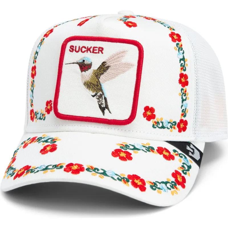 epci-curbata-alb-snapback-goorin-bros-hummingbird-sucker-necessary-nectar-flora-fauna-the-farm-white-hat-the-farm-de-goorin-bros