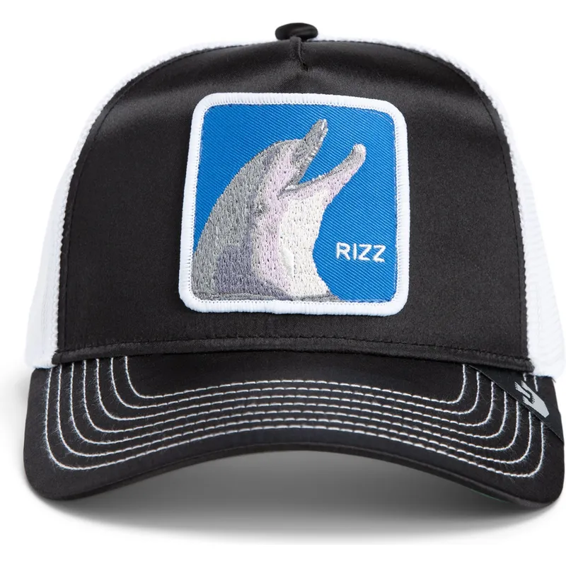 epci-curbata-negru-snapback-goorin-bros-dolphin-rizz-rizzky-bizznizz-great-escape-the-farm-black-and-white-hat-the-farm-de-goori