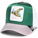 goorin-bros-turtle-wavy-allablur-great-escape-the-farm-grune-weisse-und-rosa-trucker-mutze