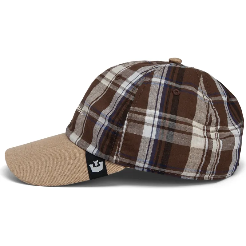 goorin-bros-gebogener-schirm-frag-deine-mutter-papa-cap-madras-the-farm-braun-snapback-cap