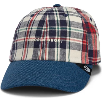 Goorin Bros. Curved Brim Raised In A Barn Papa Cap Madras The Farm Blu Navy e Rosso Snapback Cap