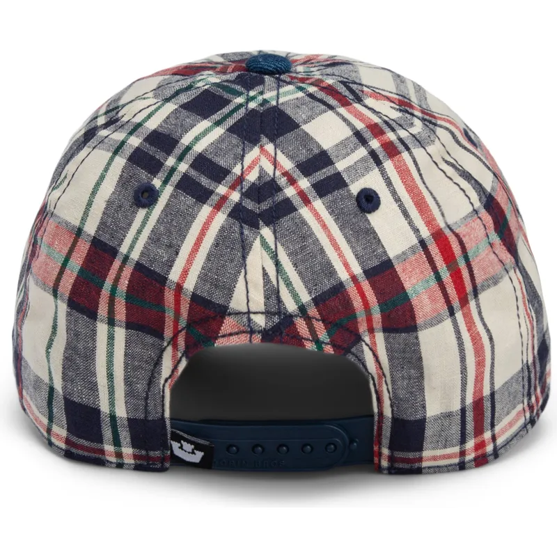 goorin-bros-gebogener-schirm-raised-in-a-barn-papa-cap-madras-the-farm-dunkelblau-und-rot-snapback-cap