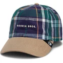 goorin-bros-berretto-curvo-hardly-working-papa-cap-madras-the-farm-blu-navy-e-marrone-snapback-cap