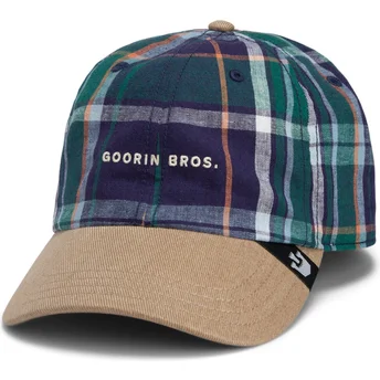 Goorin Bros. Gebogener Schirm Hardly Working Papa Cap Madras The Farm Marineblau und Braun Snapback Cap
