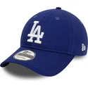blaue-verstellbare-curved-cap-9twenty-league-essential-der-los-angeles-dodgers-mlb-von-new-era