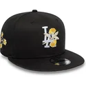 berretto-snapback-nero-9fifty-con-visiera-piatta-e-motivo-floreale-dei-los-angeles-dodgers-mlb-di-new-era