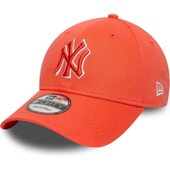 Casquette courbée orange ajustable avec logo orange 9FORTY Team Outline New York Yankees MLB New Era